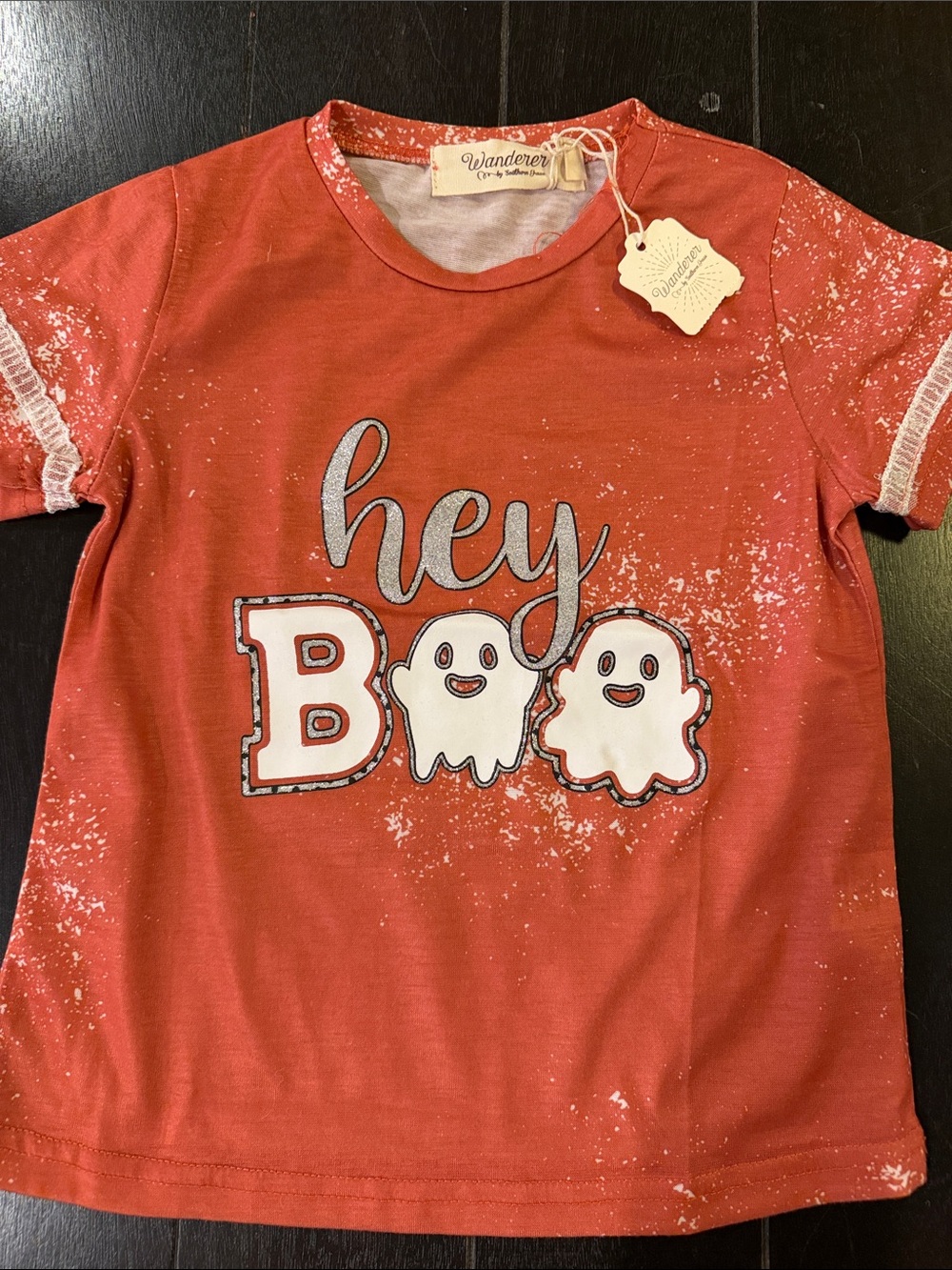 NWT Wanderer by Southern Grace Kids "Hey Boo" Halloween T-Shirt